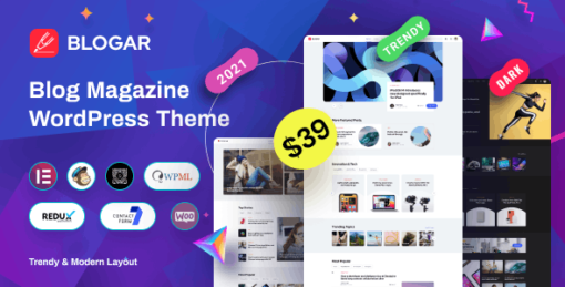 Blogar WordPress Theme GPL W3Templates