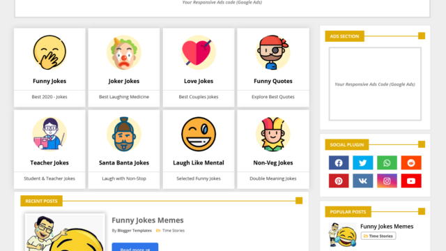 Top-5 Best Quotes Blogger Templates 3 Piki Jokes - Quotes And Jokes Blogger Template