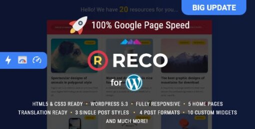 Reco WordPress Theme GPL W3Templates