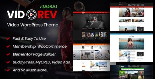 VidoRev WordPress Theme GPL W3Templates