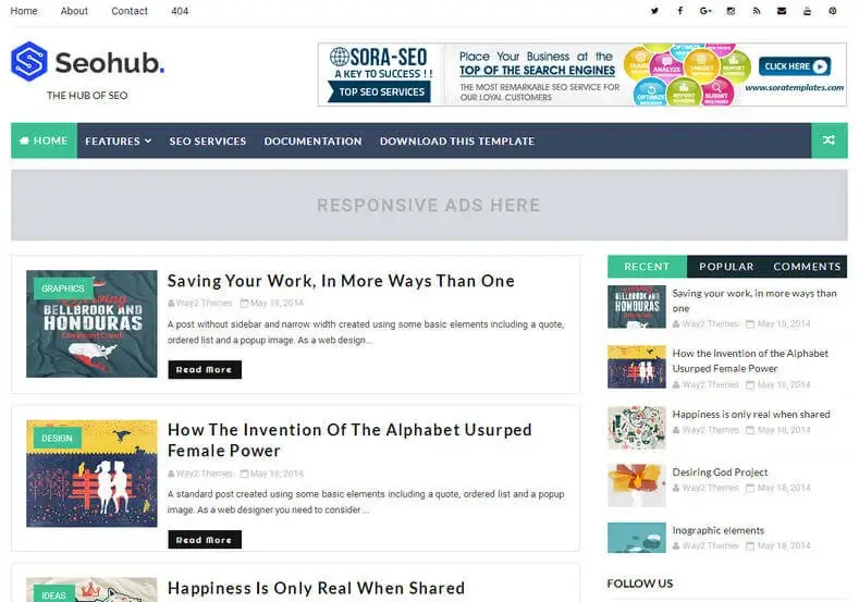 Top-5 Best SEO Friendly Blogger Template Free Download 5 SeoHub-Fast-Loading-Blogger-Template