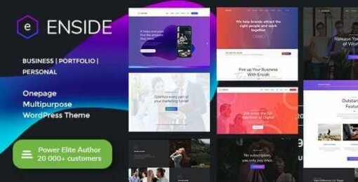Enside Theme GPL v1.5 For Multipurpose Onepage Landing Page WordPress Theme