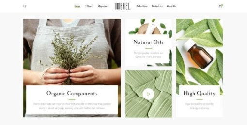 Umbriel Theme GPL v1.3.1 For eCommerce theme for organic cosmetics and perfumes