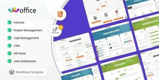 Woffice Theme GPL v5.4.23 For Intranet Extranet WordPress Websites