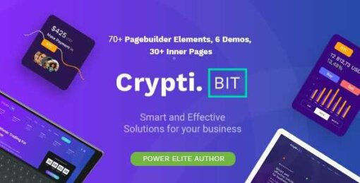 CryptiBIT Theme GPL For Technology, Cryptocurrency, ICO/IEO Landing Page WP Theme