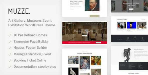 Muzze Theme GPL For Museum Art Gallery Exhibition Websites