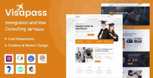 Visapass Theme GPL v1.0.6 For Immigration Consulting WordPress Theme